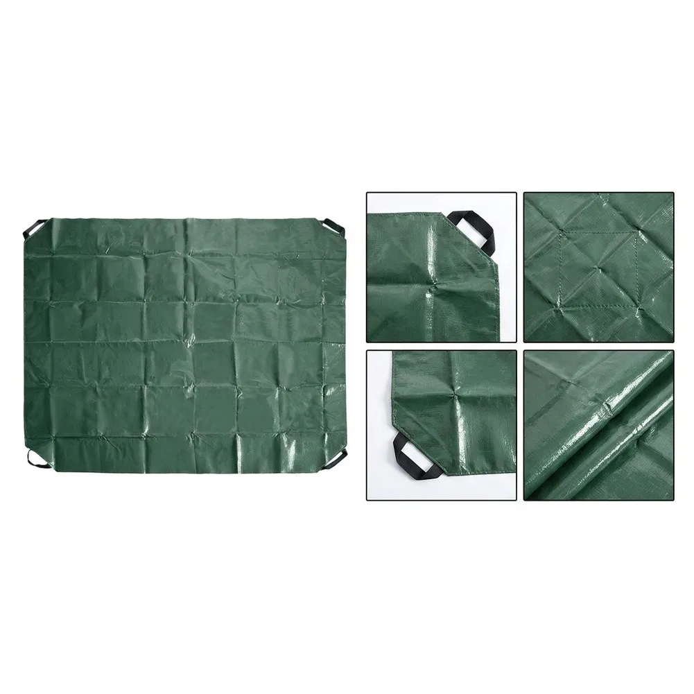 Waterproof For Leaf Hauler Tarp 6.5x6.5 ft PE Material with 4 Strong Handles for Yard Cleanup Sandpit Cover and Fire Blanket