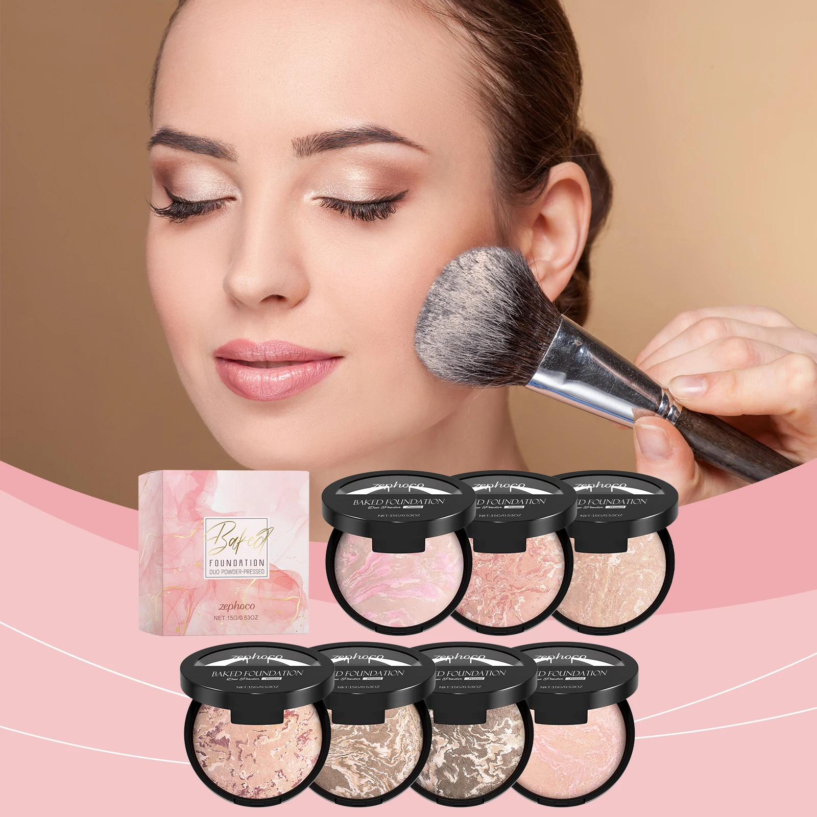 

Concealer Powder Foundation Series Setting Makeup Fine Matte Finish Lightweight Fit Portable Touch-Up Concealer Powder