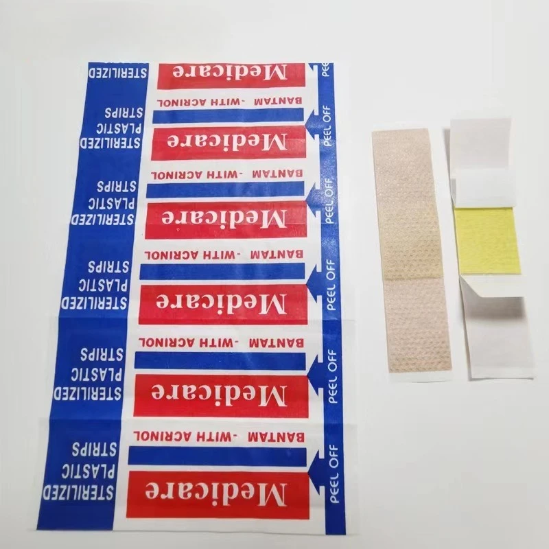 100 개/대 밴드 보조 통기성 접착 붕대 응급 처치 밴드 보조 응급 고약 상처 드레싱 패치 Woundplast