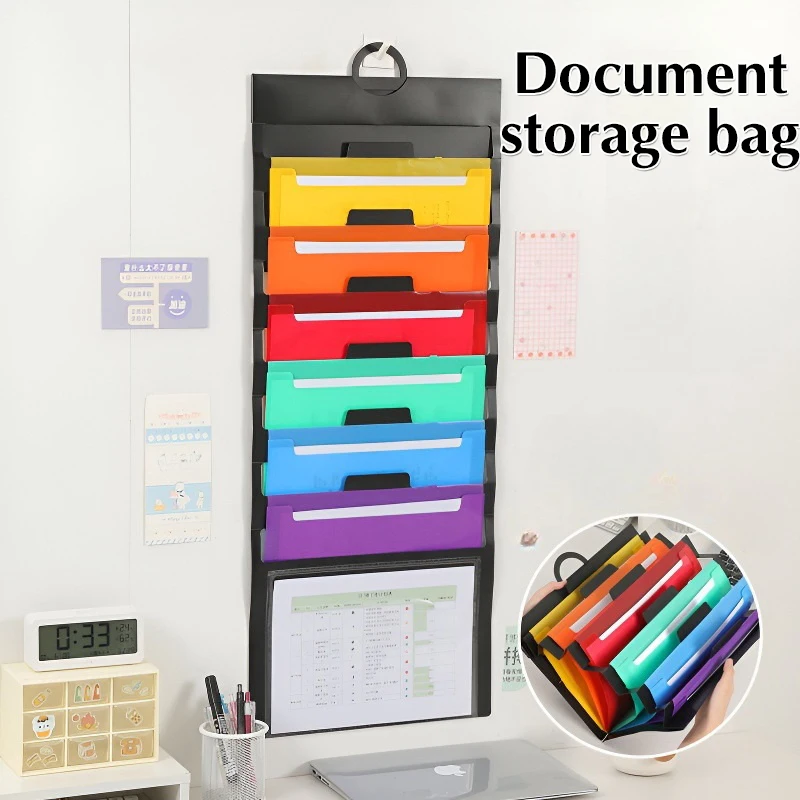 

6-pocket Hanging Folder Multi-color Hanging File Organizer Removable Hanging Paper Organizer