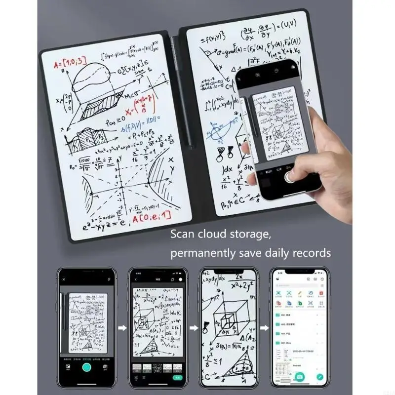 Notebook cancellabile multiuso Superfici in pelle PU Lavagna riutilizzabile portatile per appunti da ufficio per studenti 24,2