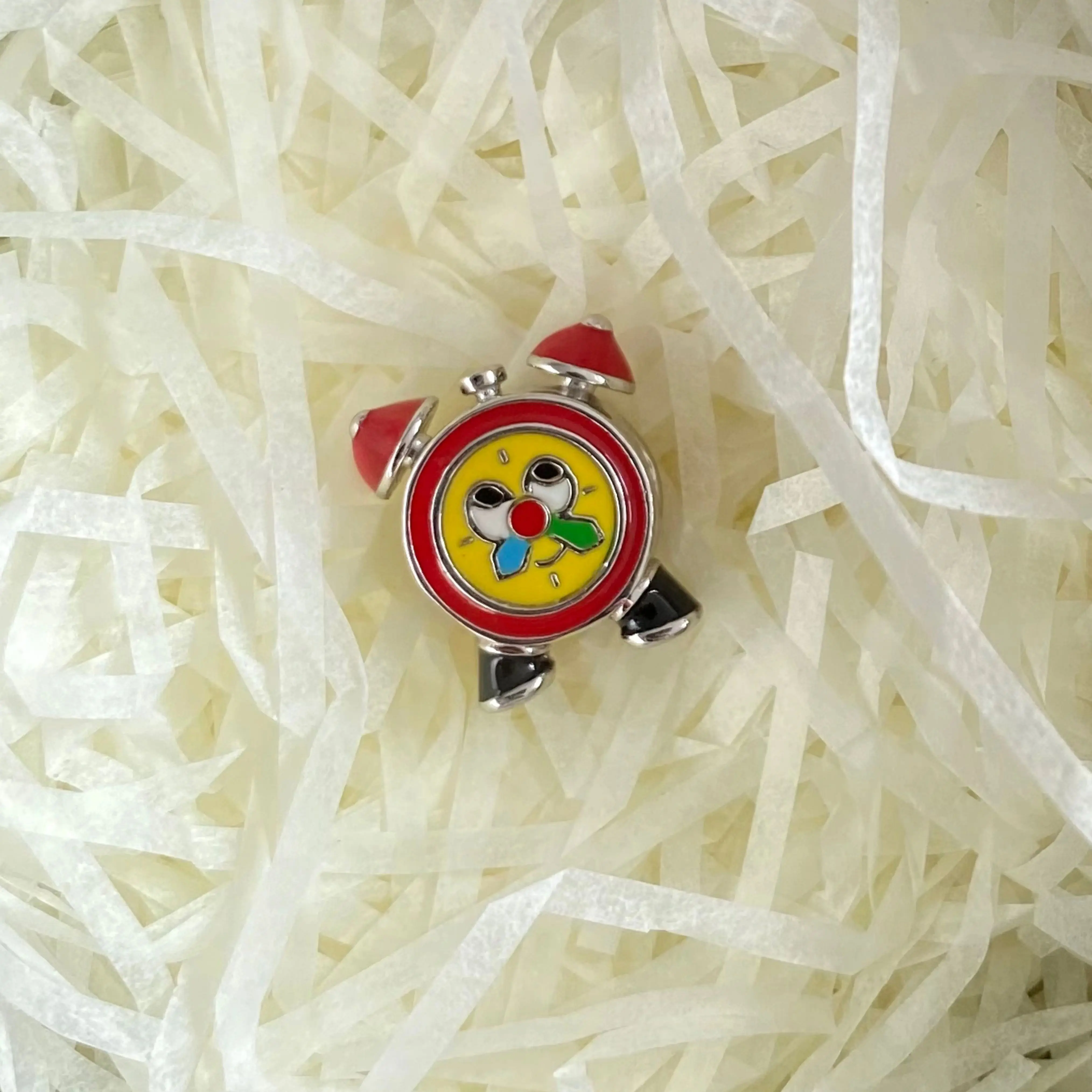 

925 Sterling Silver Vintage Toy Clock Charm Bead For Bracelet Bangle European Jewelry Collection
