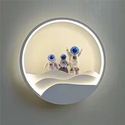 LED Spaceman Wall Lamp for Bedroom Children's Room Astronaut Swan Boat Ornaments AisleStairway Sconces