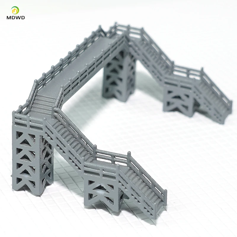 1:300 Treno fai da te Ponte a pedale Modello di simulazione Ponte pedonale Fai da te per modello di treno Stazione ferroviaria Passerella Modello Ponte
