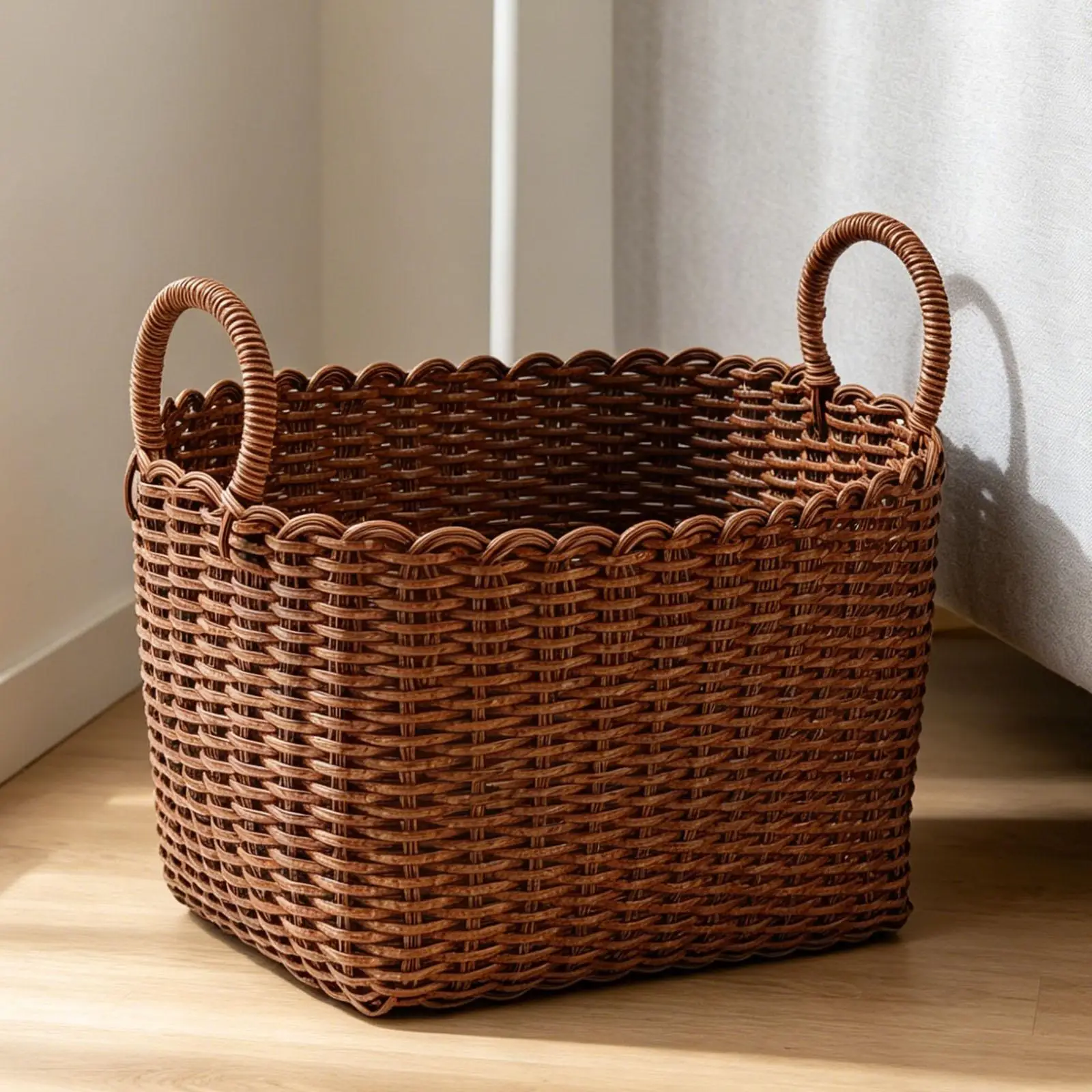 

Woven Basket Storage Basket Practical Portable Large Capacity Wear Resistant Sundries Container for Bathroom Living Room Home