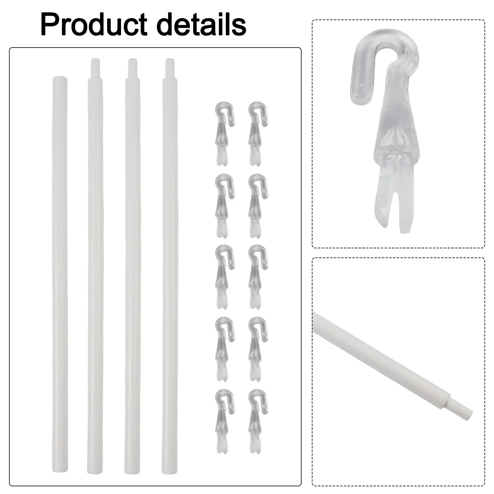 117CM Venetian Blinds PP Turnbar Set with 46 Inch Splicing Pull Rod for Long Lasting Use and Smooth Handling of Window Blinds