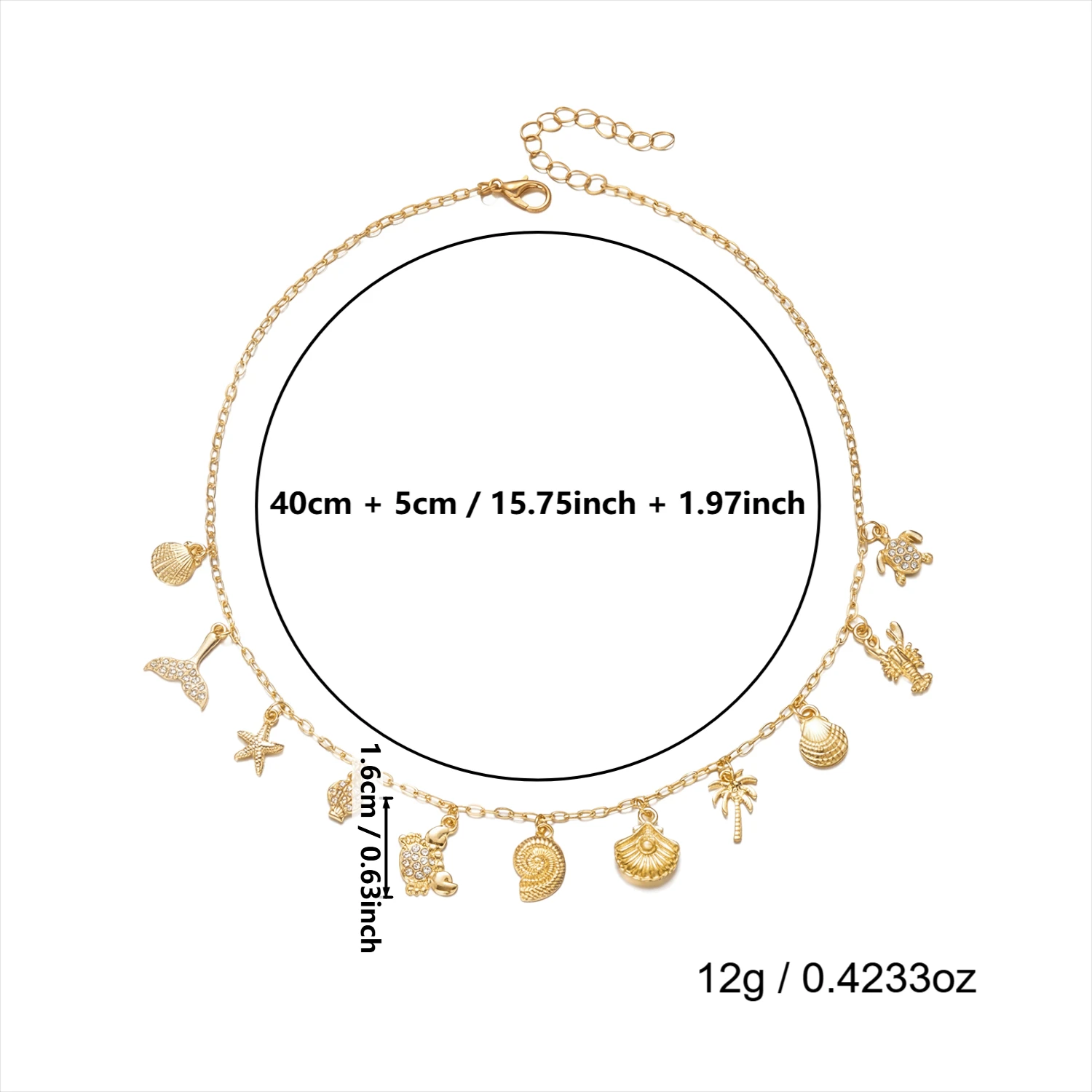 Boho Mehrfach-Anhänger Quasten-Halskette für Frauen Ozean-Serie Korallen-Seestern-Schildkröten-Muschel-Halskette Strand-Schmuck Urlaubsgeschenk – Detail 8