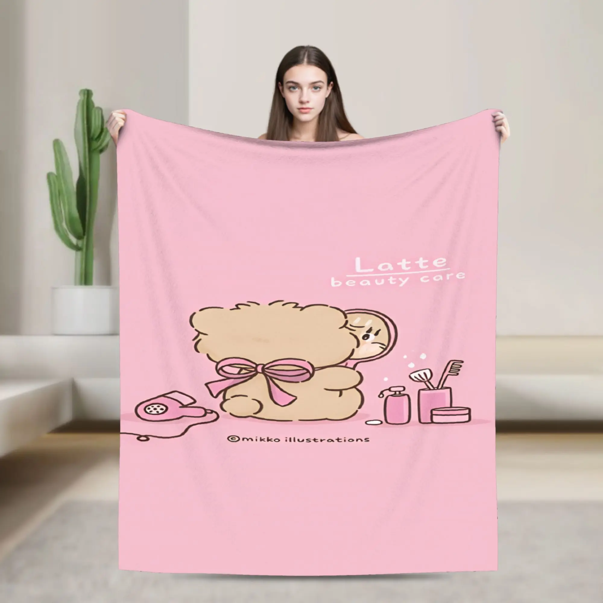 Mikkos Mousses Blanket  Picnic Flannel Throw Blanket For Outdoor Warm Soft Custom DIY Quality Bedspread Birthday Present
