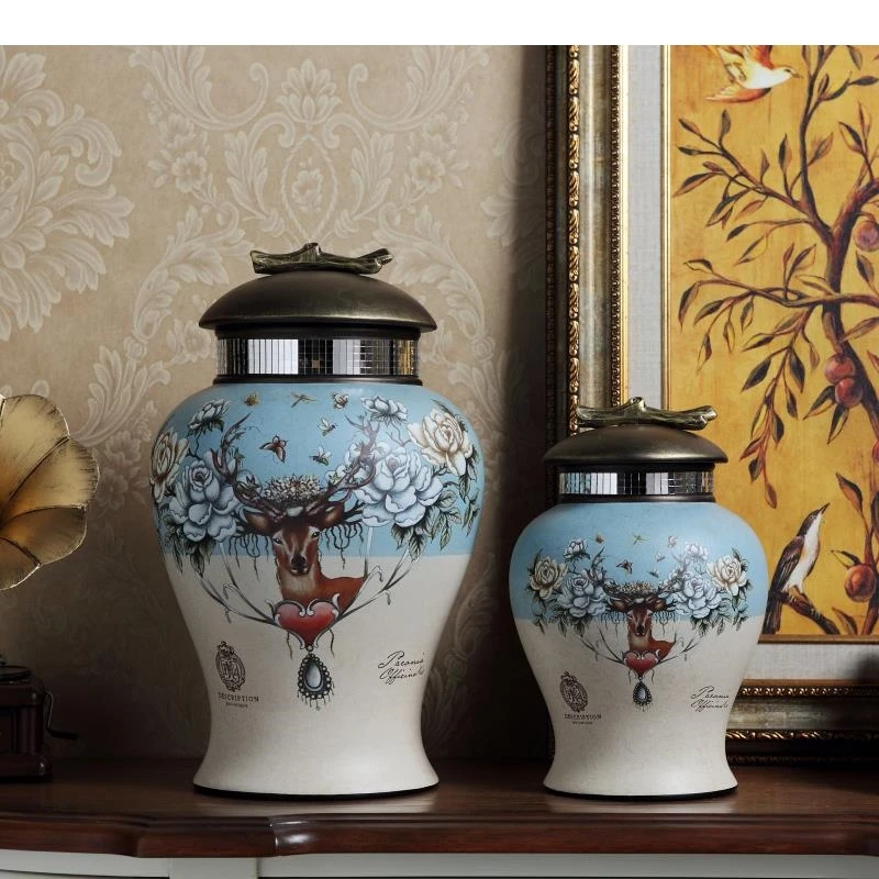 ceramics General Jar Ceramic Vase Flower Arrangement Desk Decoration Ginger Porcelain Tea Caddy Modern Home Decor