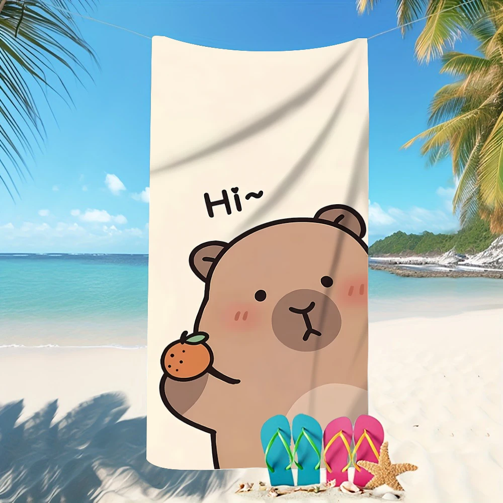 Cute Capybara-Printed Beach Towels: Perfect for Summer Fun! Sofa cushion cover, room home decorationortable
