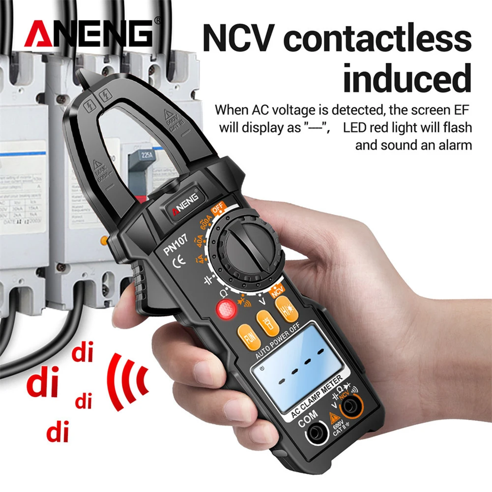 ANENG PN107 4000 Counts Digital Clamp Meter 600A AC Current Tester Voltmeter Ammeter NCV Diode Professional Electrician Tools