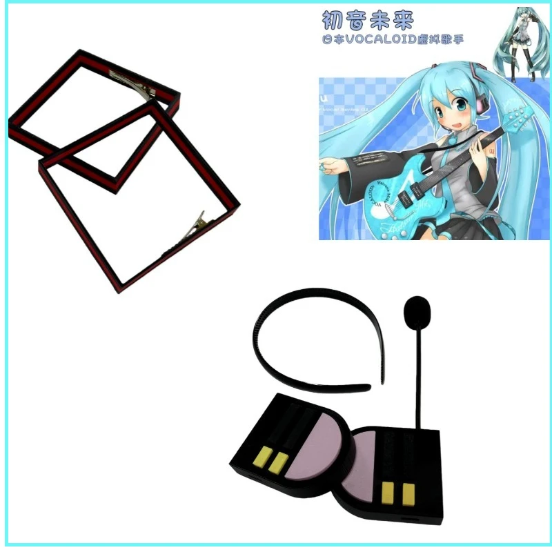

Miku Cosplay Headphone Prop Full Set of Hatsune Virtual Idol Miku Headphone Cosplay Headwear 3D Anime Cosplay Props
