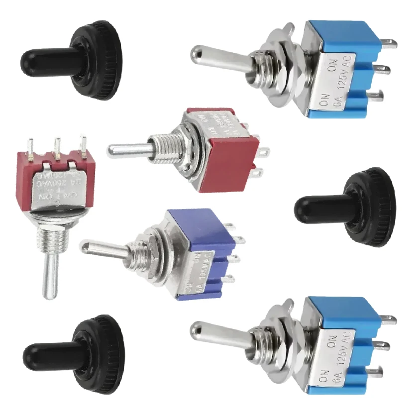 

MTS-102/103/202/203 Миниатюрный тумблер с фиксацией сброса 125V6A с водонепроницаемыми крышками