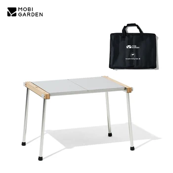 MOBI GARDEN모비가든 캠핑 IGT테이블 접이식 바베큐 다용도 원목 스틸 테이블 휴대용