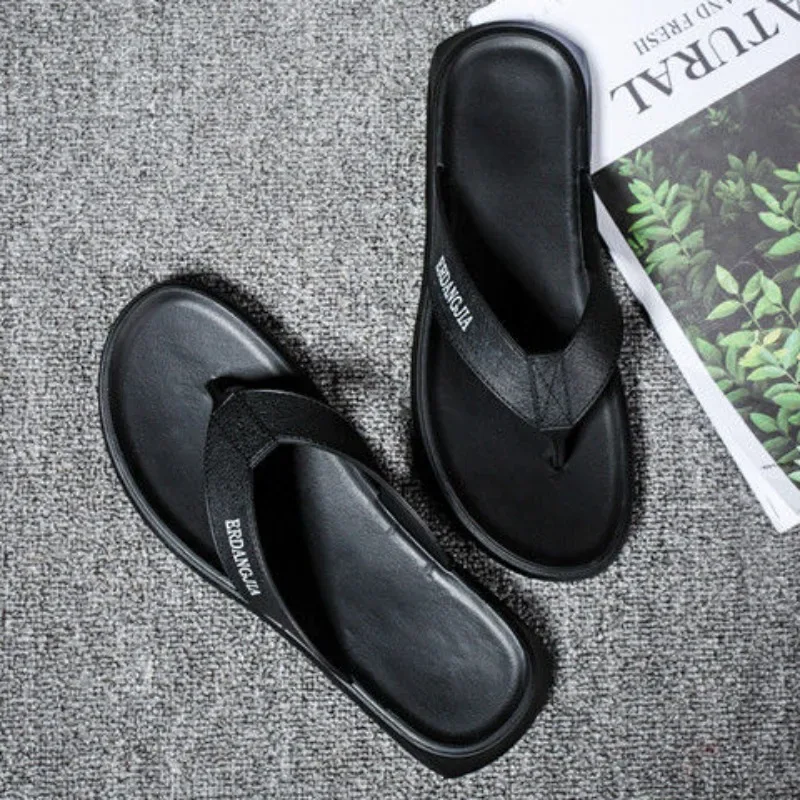 Flat Shoes Rubber Slippers for Men Pvc Designer Luxury Sandals Man Cheap Korean Style Clappers 2024 Y2k Low Price Elegant Adult