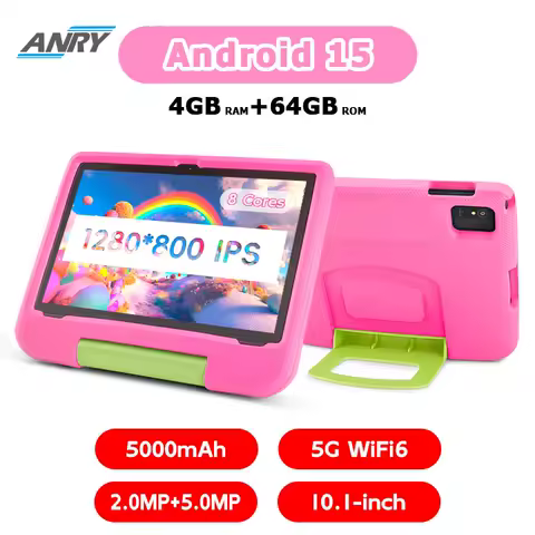 ANRY Kids Tablet Android 15 10.1 Inch CPU A523 2.0GHZ Octa-Core 4GB RAM 64GB ROM 5000Mah Dual Camera Tablets Children's Gifts