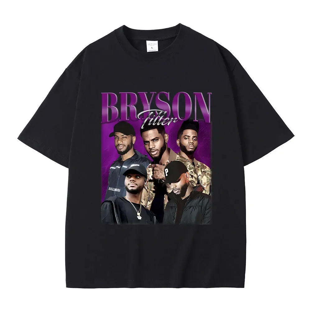 Rapper Bryson Tiller Graphic Print T-shirt Men Hip Hop Oversized Tshirt Male Casual Pure Cotton T Shirt Men's Vintage Streetwear