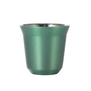 1 Buah 80ml Cangkir Bawah Datar Sederhana Baru Cangkir Kopi Kapsul Tangki Dalam Lapisan Ganda Baja Tahan Karat Cangkir Air Warna Solid Bermutu Tinggi 12 penjualan terbaik stanley tumbler cup - №