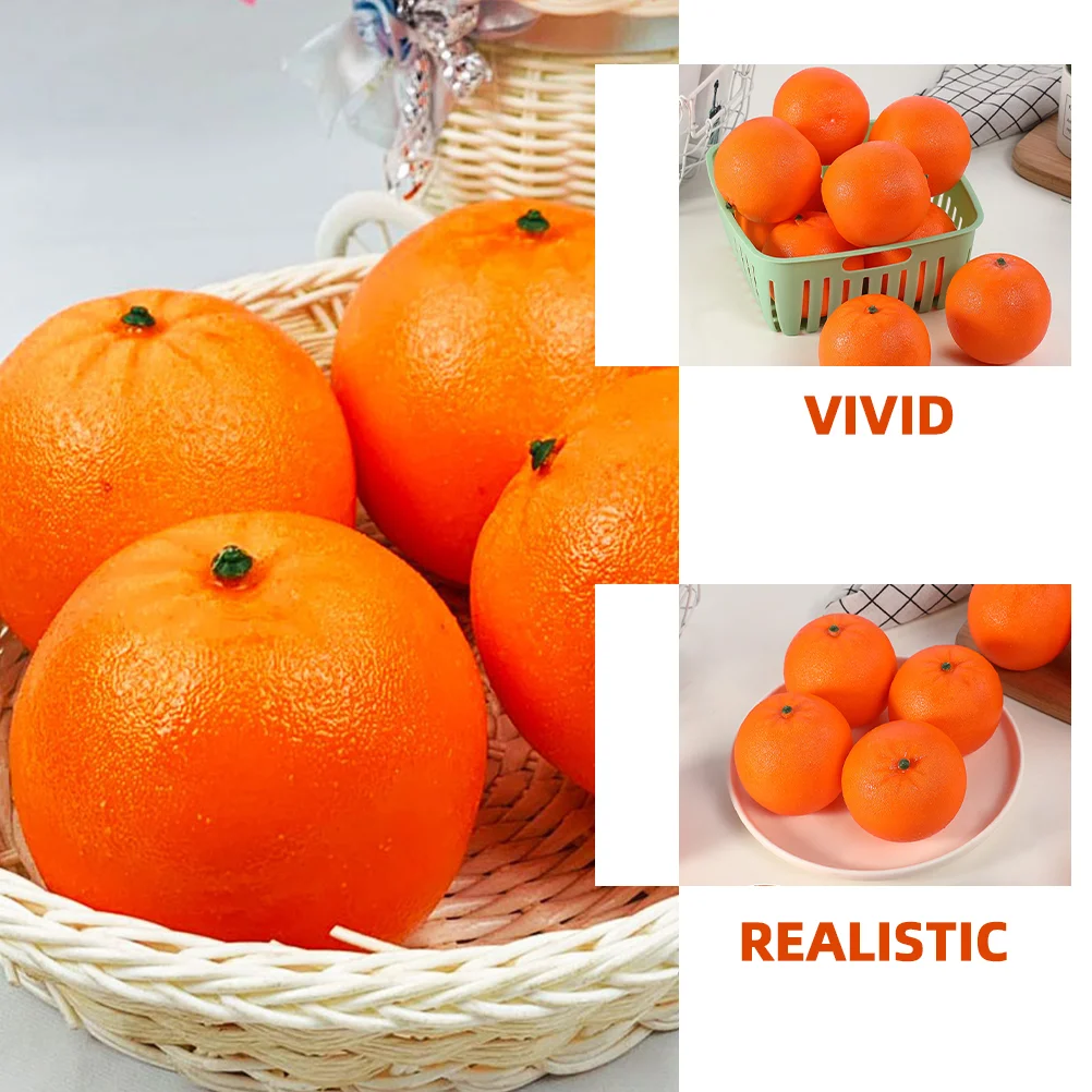 6 Pcs High Simulation Fruit Model Oranges Models Ornaments Imitation Adornment Foam Artificial Fruits