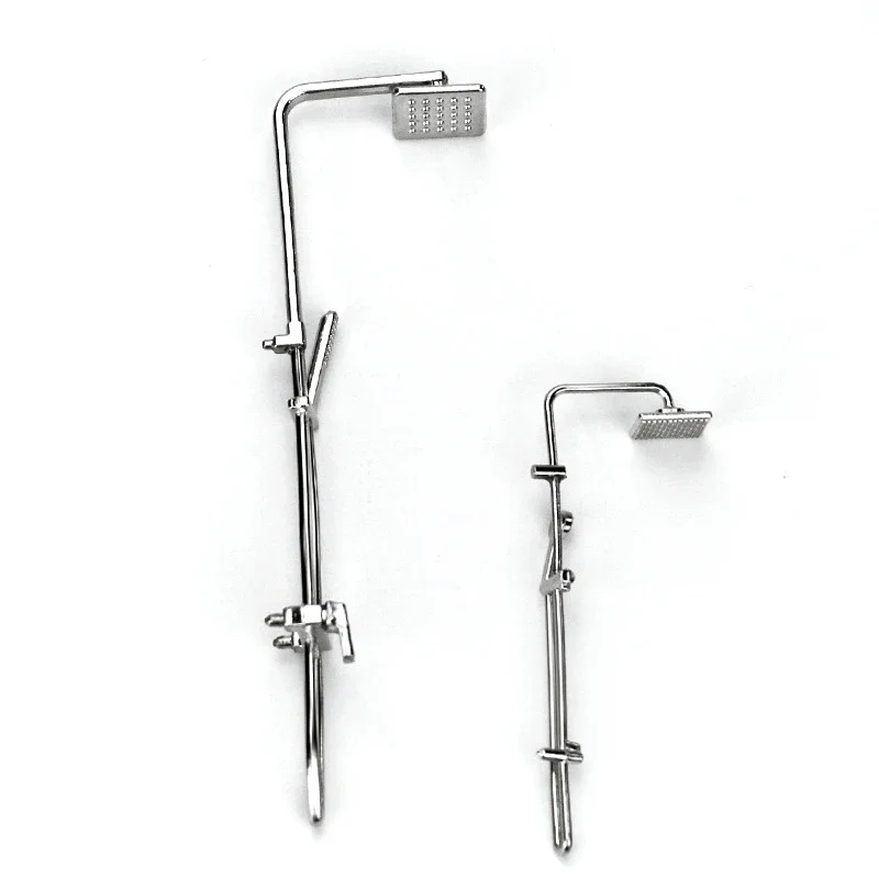 1/12 Dollhouse Miniature Accessories Mini Alloy Shower Simulation Bathing Shower Model for Doll House Decoration ob11