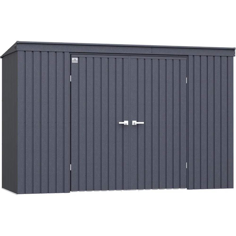 سقيفة تخزين فولاذية خارجية طويلة 10 × 4 بوصة منازل مسبقة الصنع مع كابل عالي وأبواب قابلة للقفل بناء تخزين مع #1