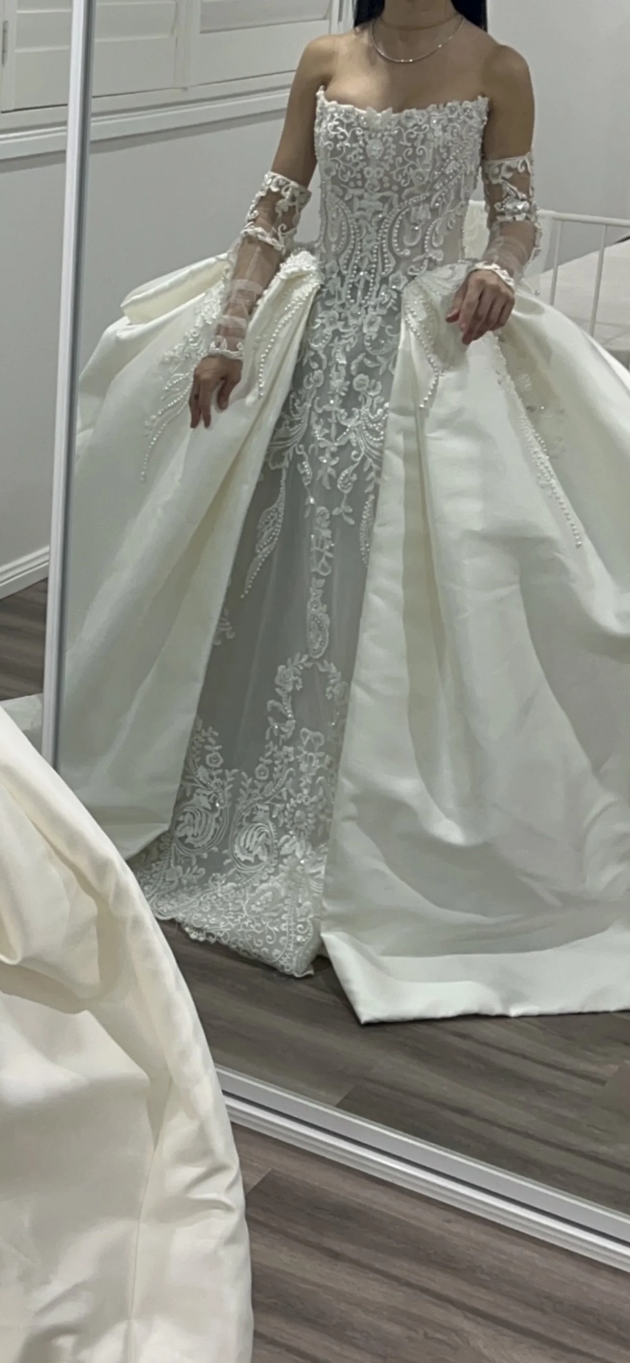 

Элегантное кружевное свадебное платье с открытыми плечами и съемной юбкой, сексуальное бальное платье для невесты, Vestido De Noiva, на заказ