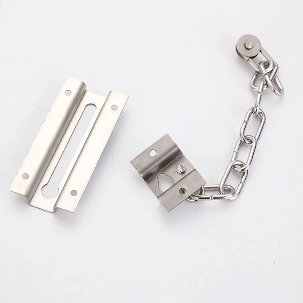 

1 set Door Locks Stainless Steel Security Chain Stainless Steel Security Chain Heavy Duty Door Latch Childproof Interior Hooks