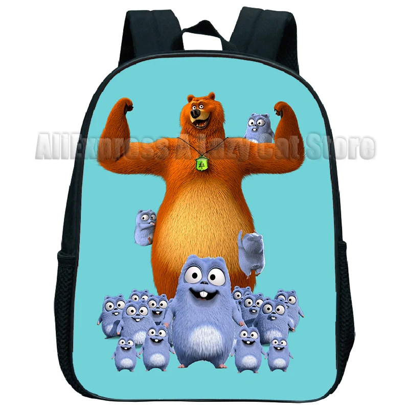 Grizzy and the Lemmings Children School Bags 3D Kids Backpack Kindergarten Boys and Girls School Bags Mini Backpack Book Bag