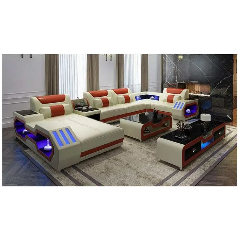 

Multifunctional Living Room Business Sofa Large Apartment Led Creative Sofa Combination European Leisure