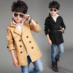 New Boys Winter Coat High Quality Fashion Double Breasted Solid Wool Coat For Boys Kids Wool Coat Jacket Boys Children Outerwear