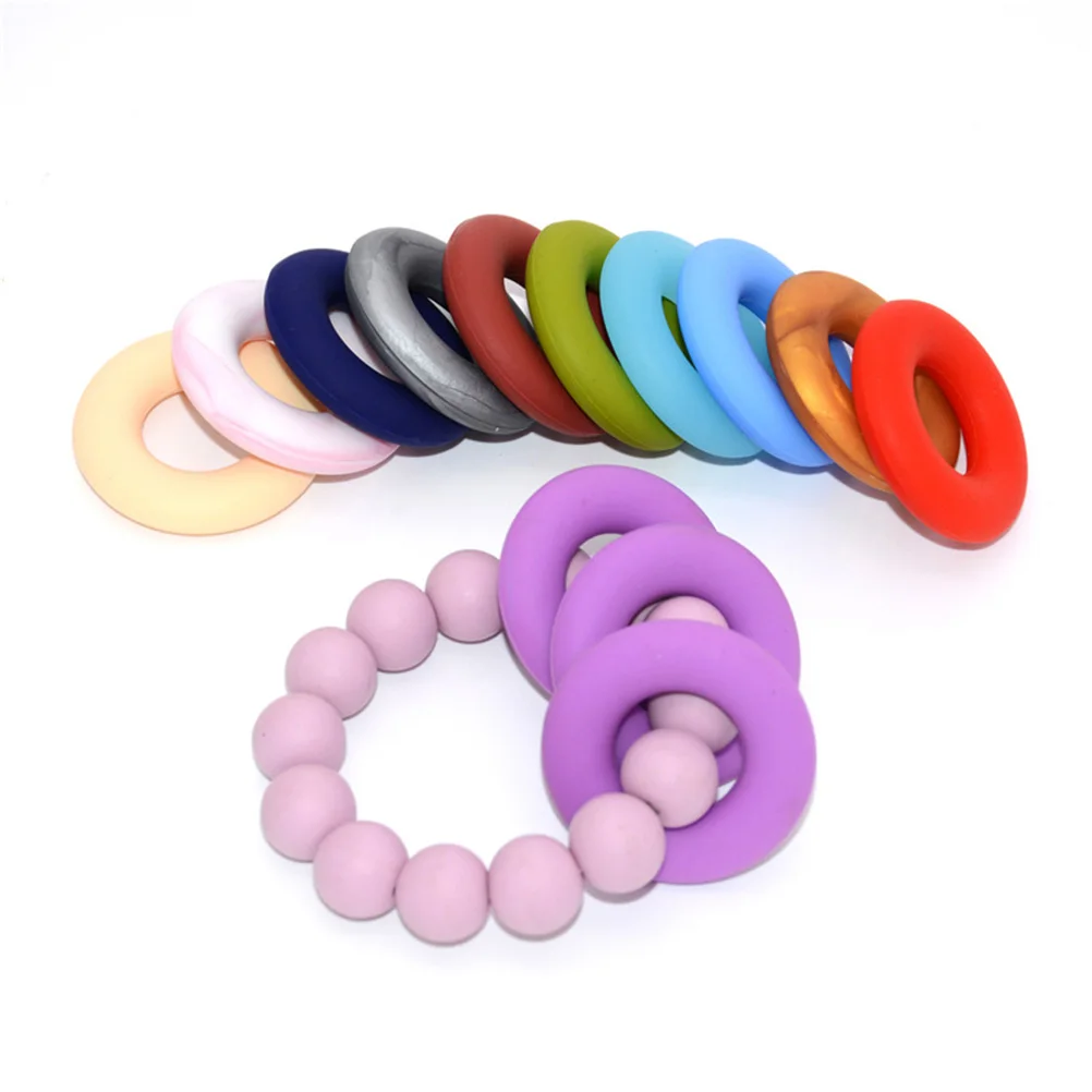 

19Pcs Baby Silicone Teether Circle Baby Chewing Ring Food Grade Molar Teething Accessory Toddler Infant Teething Circle