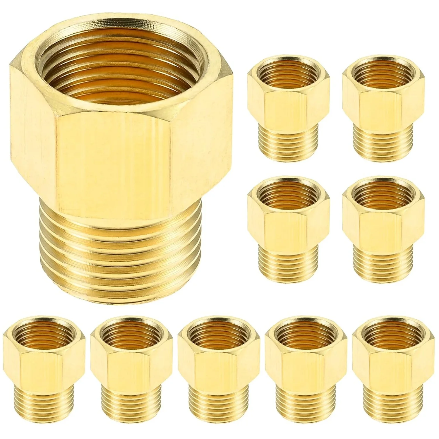 

10 шт. 1/2 "NPT штекер на 1/2" женский латунный фитинг-переходник-переходник латунный удлинитель для сантехники и газового применения