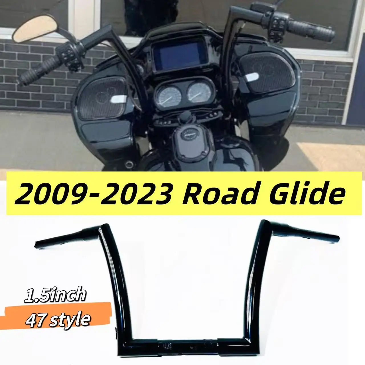 

2009-2023 Road Glide 1.5‘’ APE Hanger Handlebar For Harley Touring CVO Electra Glide Motorcycle 47 Accessories Handlebars Bar