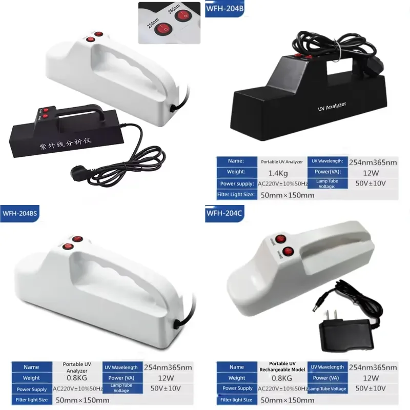 Lab TLC Portable Ultraviolet 254nm 365nm UV Detection Lamp Testing Machine WFH-204B/WFH-204BS/WFH-204C Customized