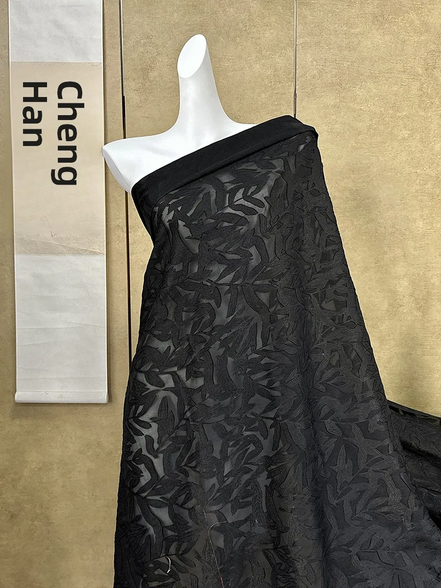 

Wide Width Scissors Flowered Xiangyun Silk Bla Le 35 Door Width Silk Clothing Fabric Material Chinese Sle Dec...