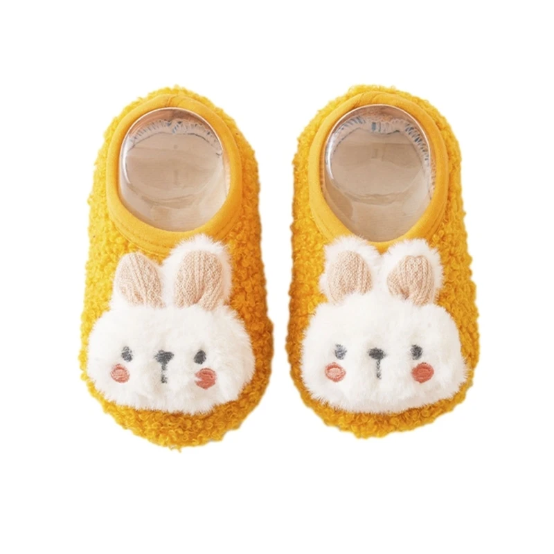 1 Pair Baby Anti Skid Walking Shoes Indoor Toddlers Shoes Non-slip Warm Floor Socks Prewalker for Autumn and Winter D5QA