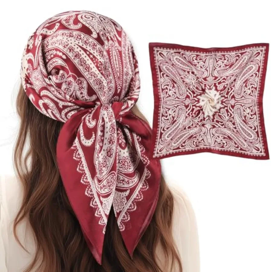 

1 Pcs 27.5" Women Head Scarf Silk Like Stain Bandana Sleeping Hair Wrap Hair Scarf for Women