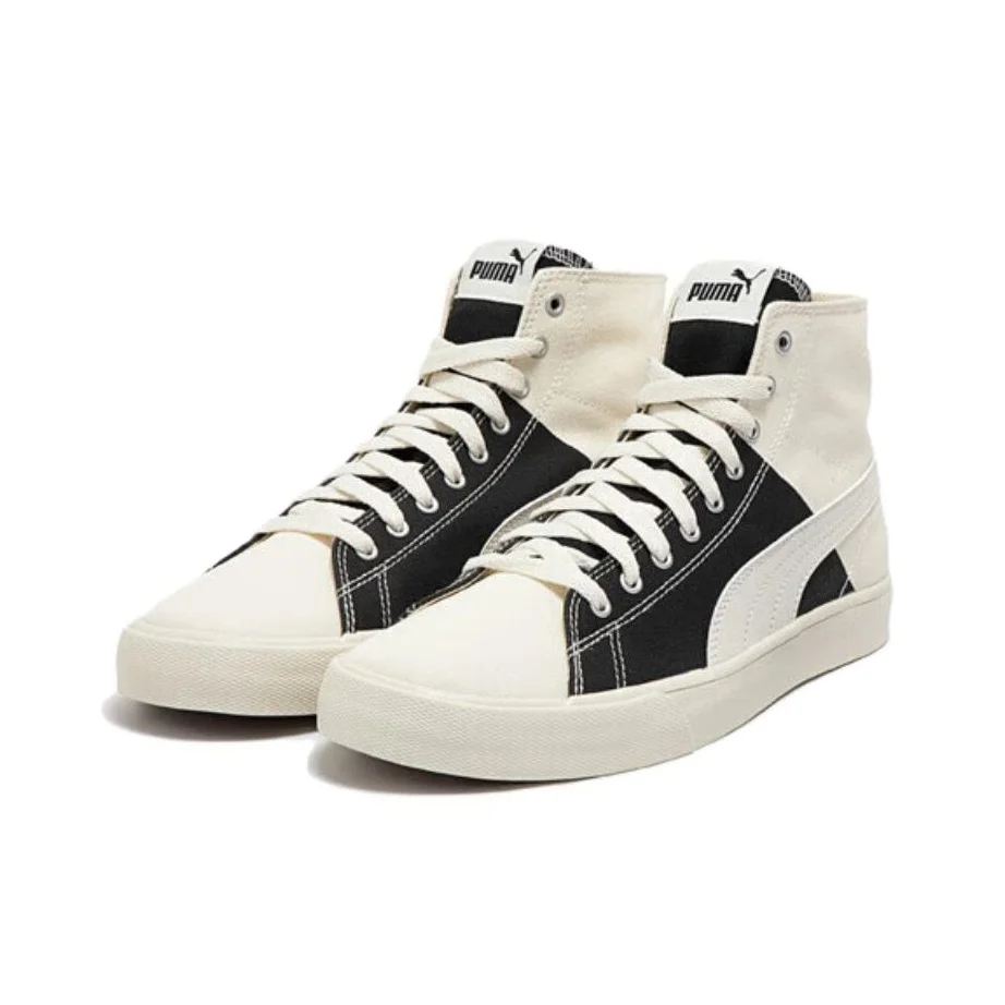 PUMA Abrasion Resistant Cushioning High top Skateboard Shoes Unisex White Green Yellow 399317-02
