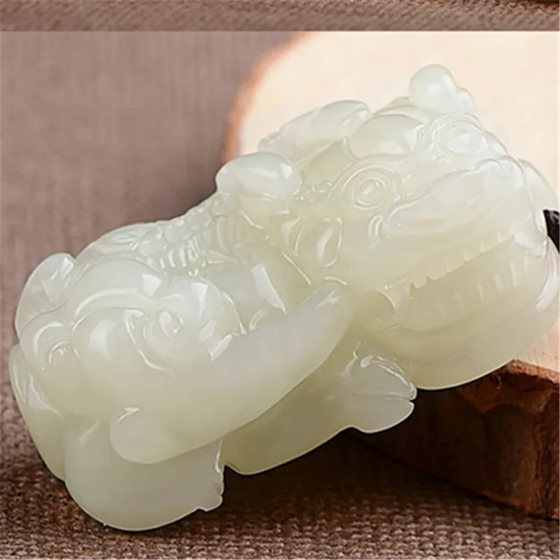 Direct Supply Jade Products Pi Xiu Pendant Men's and Women's Jade Pendant Hetian Jade White Jade Overlord Pendant for Lovers image 2