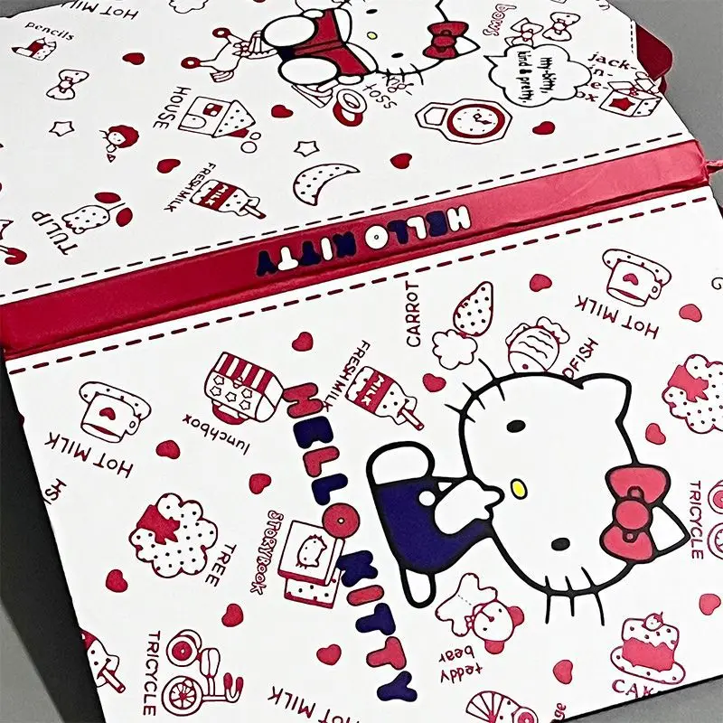 Sanrio Hello kitty Notebook Good-looking Student Cute Girly Heart Hard Shell Coloring Page Learning Stationery Notepad Gift Toys