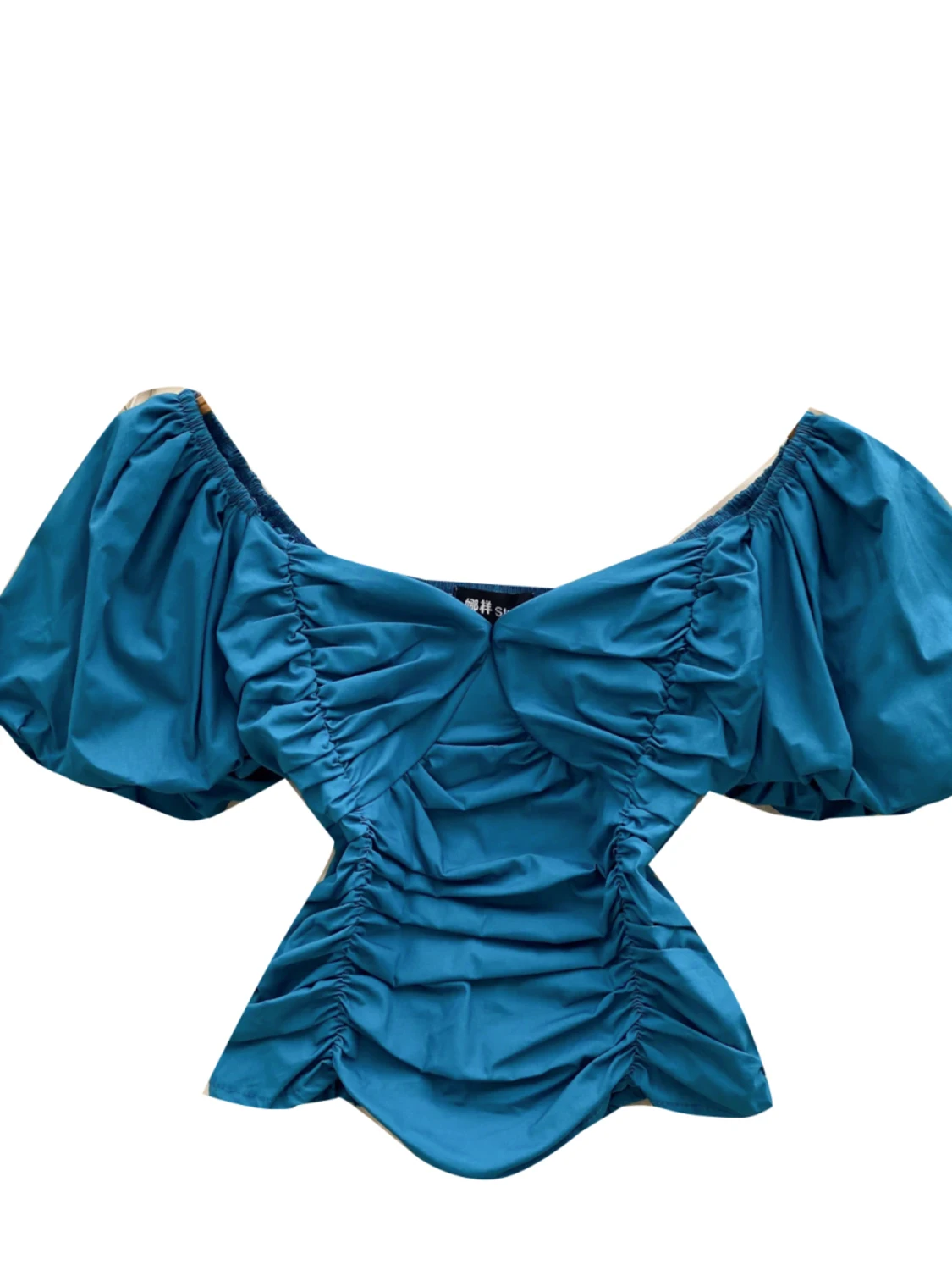 Chic bulle Sve irt femmes été ort pur désir Sexy vent oule une épaule plié manchette coréenne Sle coupe ample
