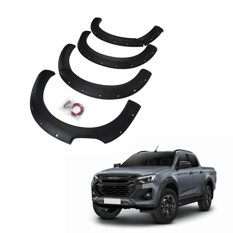 ABS MATTE BLACK modified design  ARCH FENDER FLARE FOR Isuzu DMAX 2024 2021-2023 ACCESSORIES