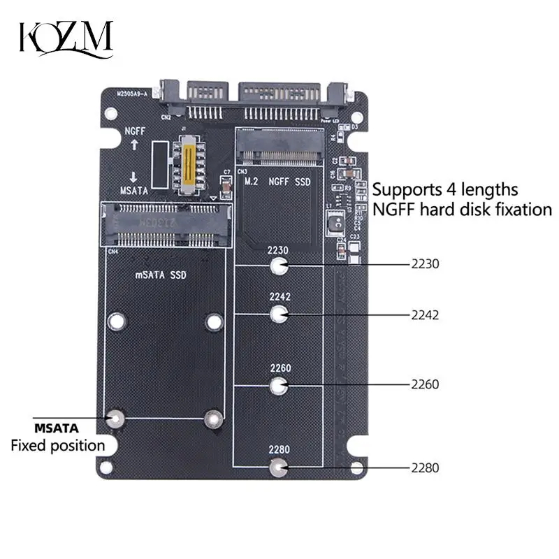 

Адаптер для жесткого диска SATA 60 Гбит/с на M2 NGFF SATA SSD MSATA SSD адаптер MSATA-SATA M.2 NGFF в SATA