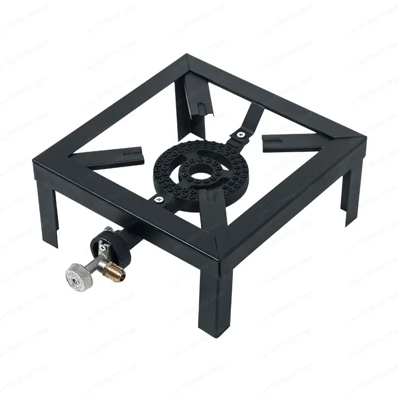 Portable Cast Iron Propane Gas Stove, High Output Outdoor Cooker with Stand for Camping Backyard Grilling