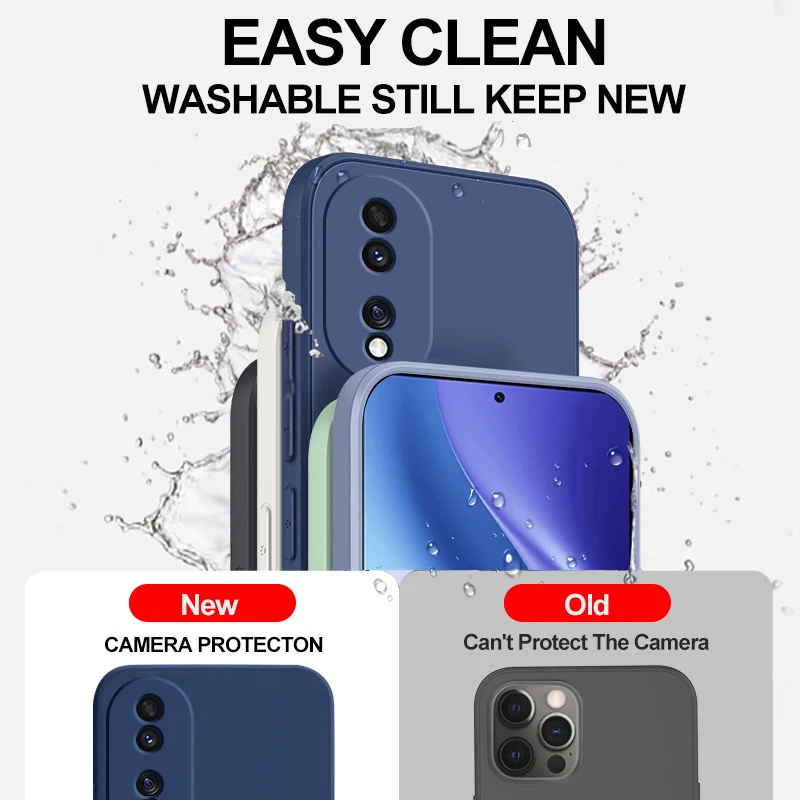 For Honor 90 Honor90 Pro 5G case Luxury Square Liquid Silicone Soft Cover For Honor 90 Honor90 Pro 90Pro Shockproof Phone Cases