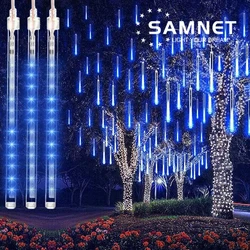 30CM LED Meteor Shower Rain Lights Waterproof Falling Raindrop Fairy String Light for Christmas Holiday Party Patio Decor