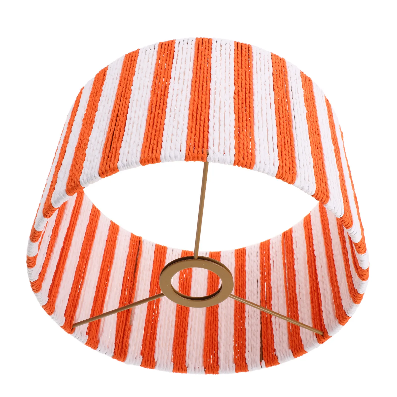 Macaron Drum Lampshade Striped Two Tone Paper Rope Cylinder Lamp Shade for Table Lamp Bedroom Bedside Light Soft Diffusion Boho