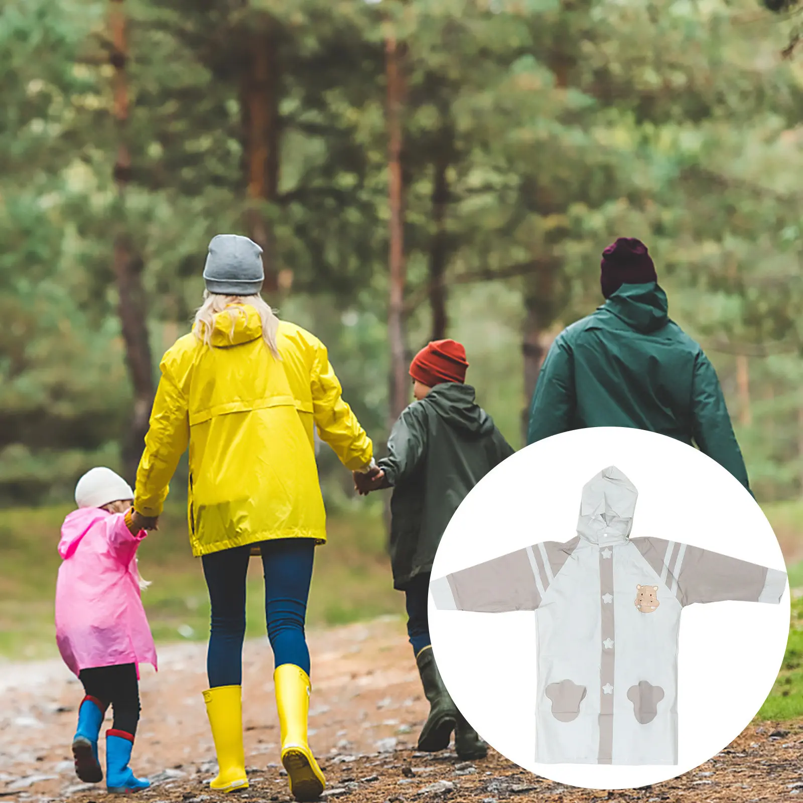 

Детский дождевик-пончо: легкий, портативный, водонепроницаемый, многоразовый, для школы, активного отдыха