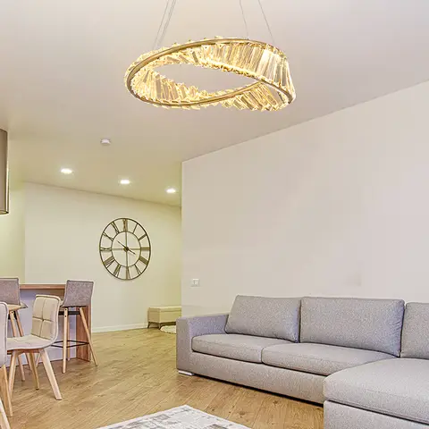 Guldkristallkrona för takdekoration hem hängande ljuskrona vardagsrum LED-taklampor modern belysning hängen 8 best sales modern LED-pendellampa - №6