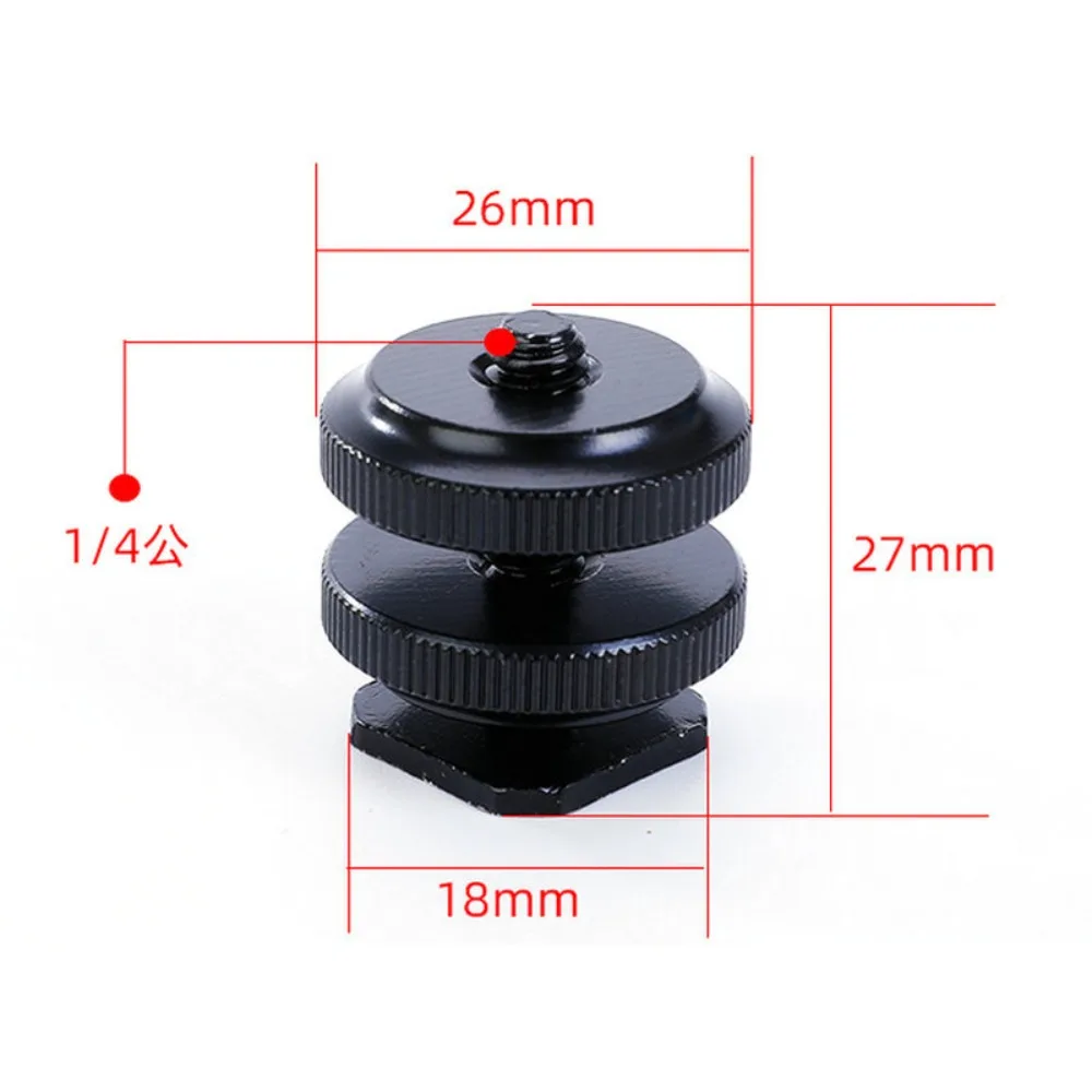 Nieuwe Aluminium Warm/Koude Schoen Mount Schroefdraad 1/4 "Flash Adapter Dual Moer Enkele Moer Statief Mount Camera Accessoires